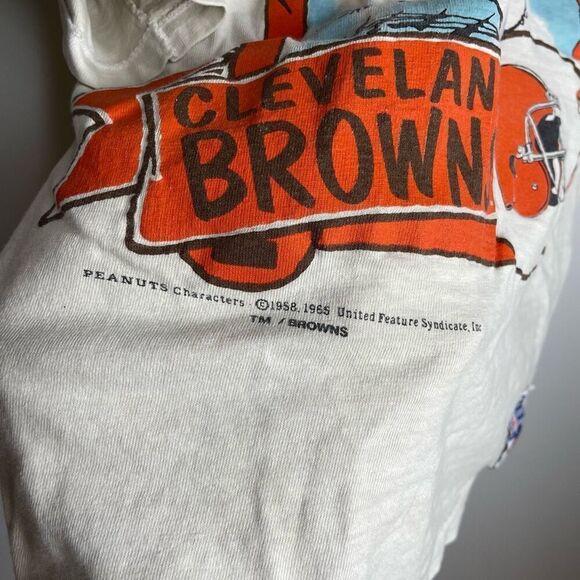 Vintage Snoopy Joe Nutmeg Cleveland Browns Single Stitch TShirt 1965 60s Small S - Picture 2 of 11